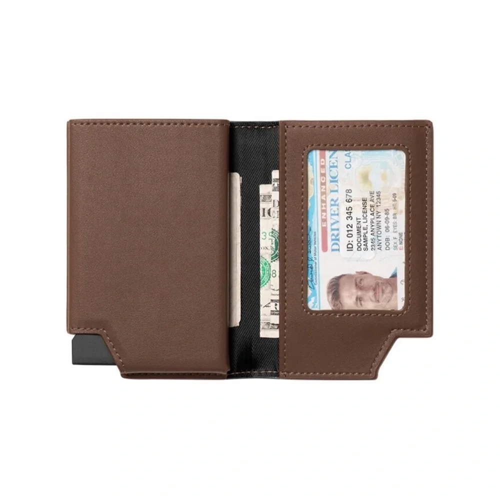 Minimalist Leather Card Wallet - Slim RFID Blocking Wallets